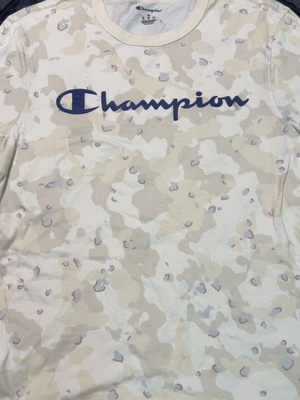 Champion Beige Camo Short-Sleeve Logo Tee - Picture 3 of 4